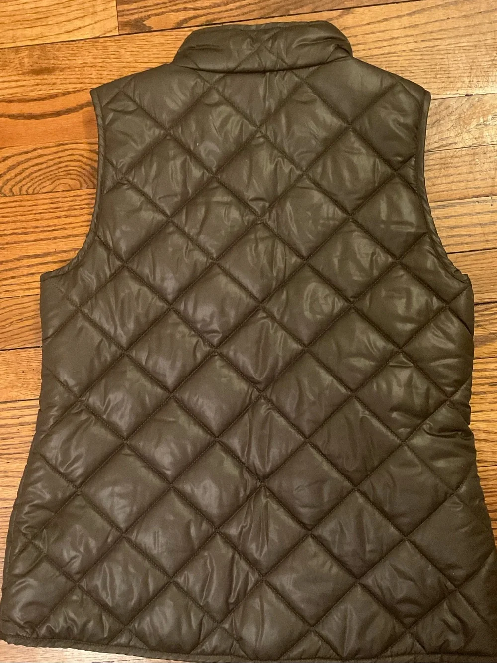 kate spade olive green quilted jacket with baige lining